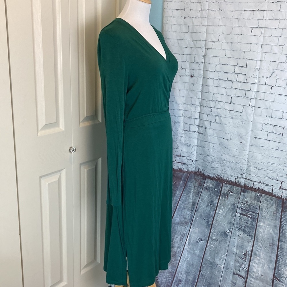 PRANA DEEP PINE HEATHER GREEN FOUNDATION LONG SLEEVE WRAP DRESS 1966871 SZ Large - Picture 5 of 16